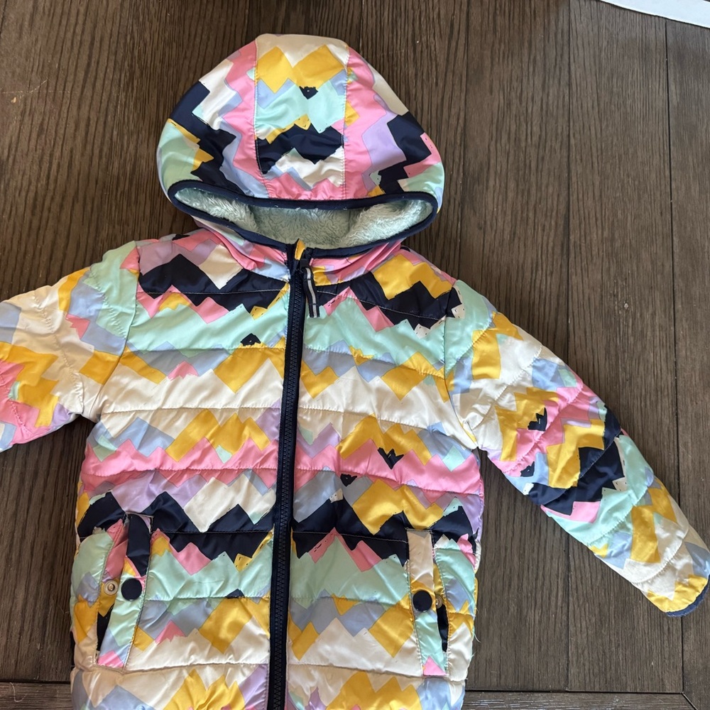 Cat & Jack Colorful Chevron Hooded Puffer Jacket